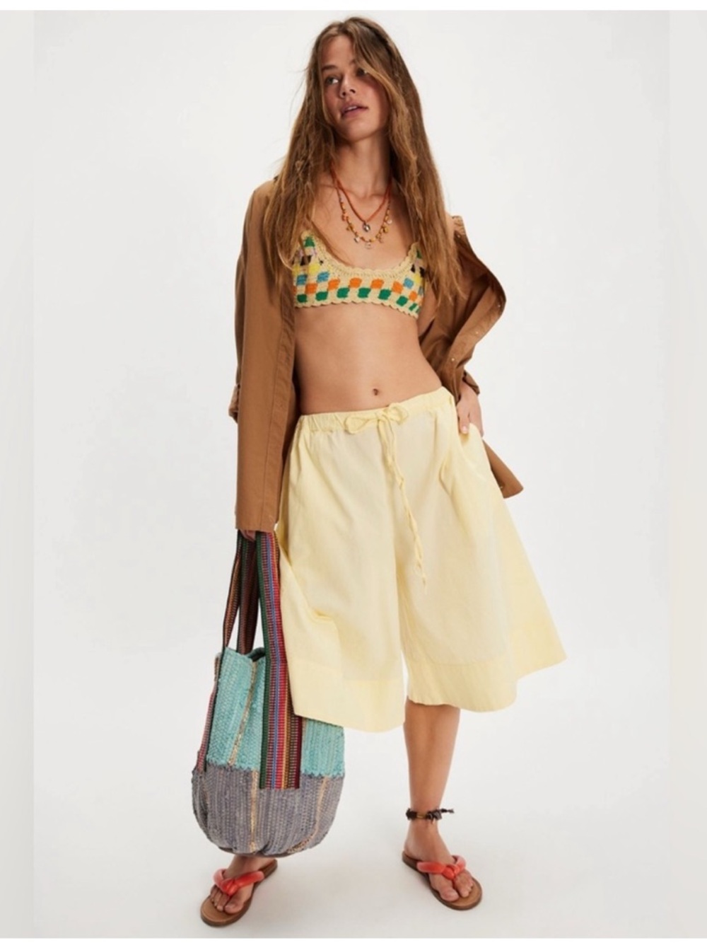 Free People Free-est Menorca Slouchy Capris In Double Butter Sz S NWOT